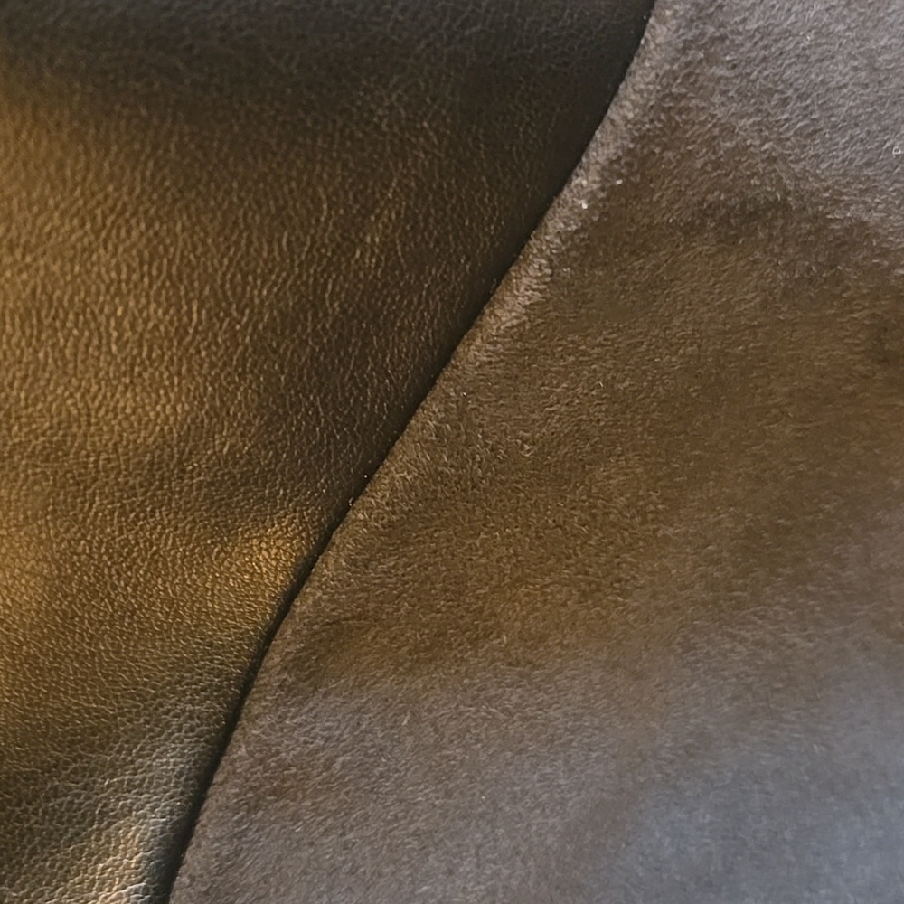 Chico's-Blk,tan, beige faux suede,faux leather patched dress Sz 0=S NWT. - Picture 7 of 10